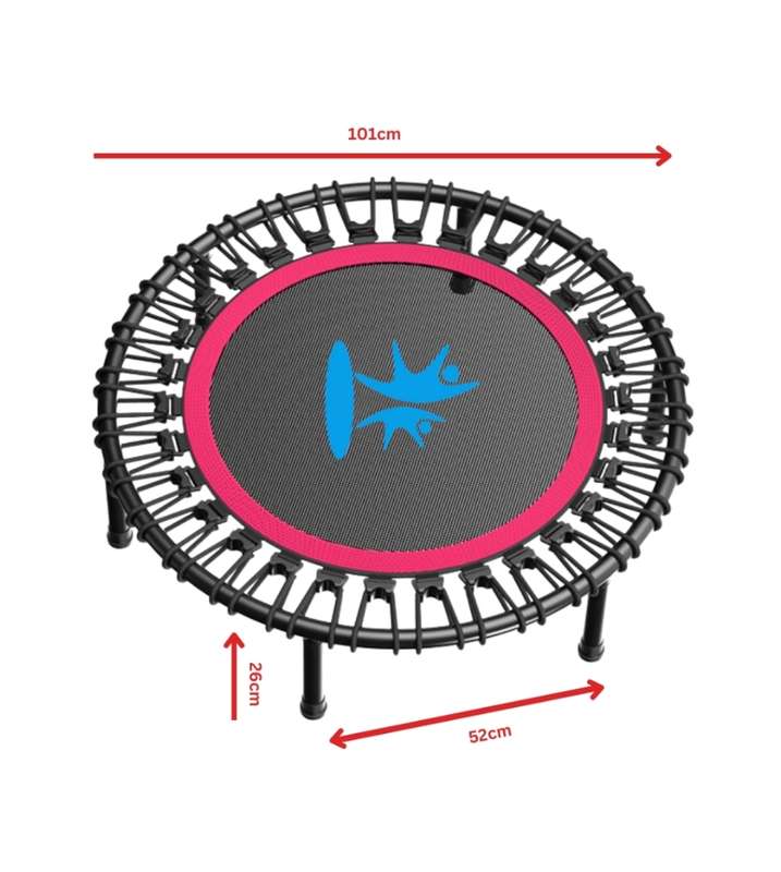 Rebounder Fitness Trampoline - Adjustable Handle Bar - 1818 Fitness