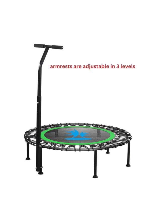 Rebounder Fitness Trampoline - Adjustable Handle Bar
