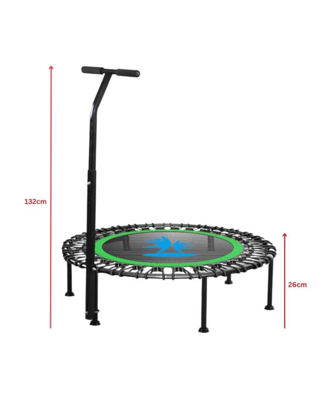 Rebounder Fitness Trampoline - Adjustable Handle Bar