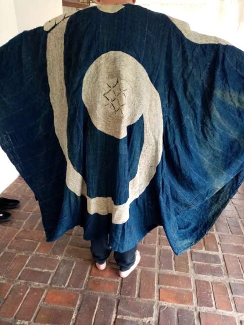 INDIGO AFRICAN TEXTILE ROBE POSSIBLY EARLY 20 TH CENTURY