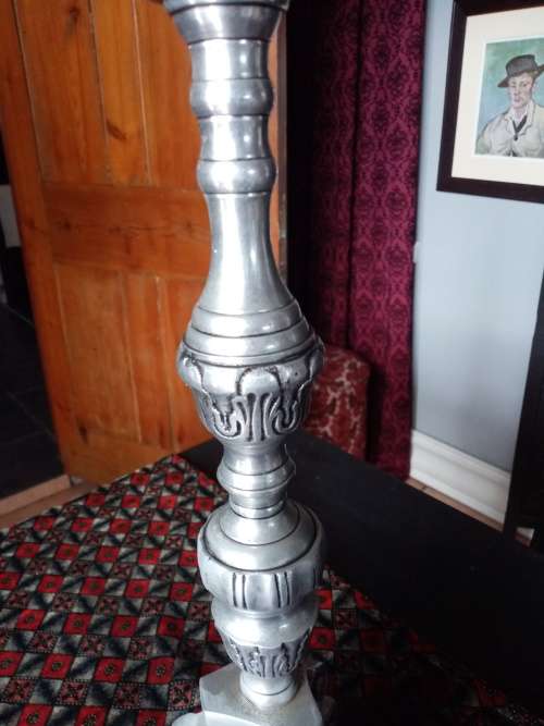 PAIR BEAUTIFUL METAL CANDLESTICKS ( LARGE)