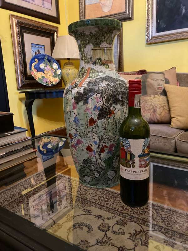 VERY LARGE 100 CHILDREN PORCELAIN VASE