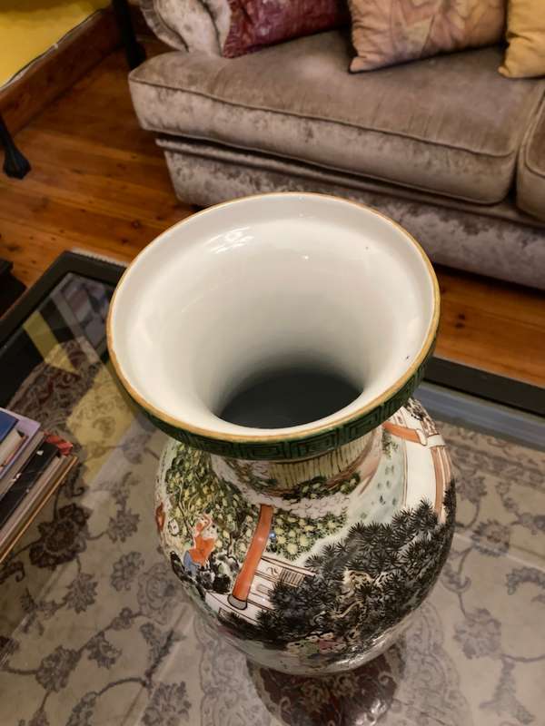 VERY LARGE 100 CHILDREN PORCELAIN VASE