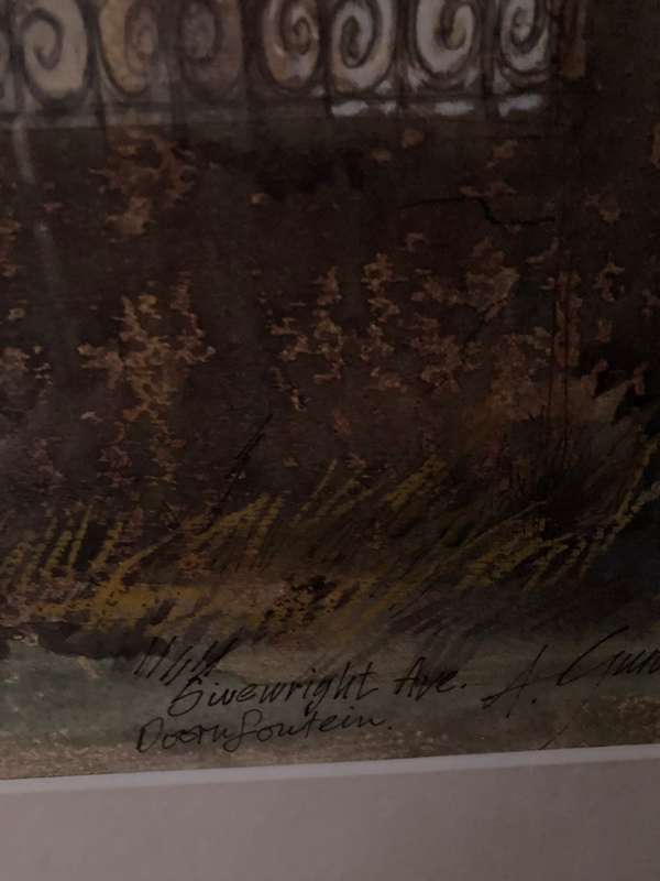 ORIGINAL ALF GUNDERSEN PAINTING ` SIVEWRIGHT AVE DOORNFONTEIN`