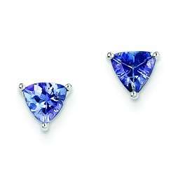 1.17cts Pair GENUINE Bluish Violet TANZANITE Earrings, .925 Sterling Silver - R 15 825.00