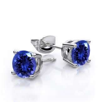 ''BLACK FRIDAY'' 100% NATURAL TANZANITE BLUISH VIOLET - 1.09tcw - .925 STERLING SILVER STUD EARRINGS