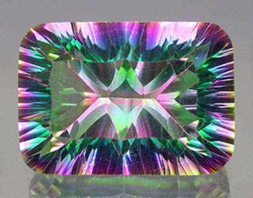 Charming!! 6.40ct Natural Rich - Concave Rainbow Mystic Topaz - BRAZIL