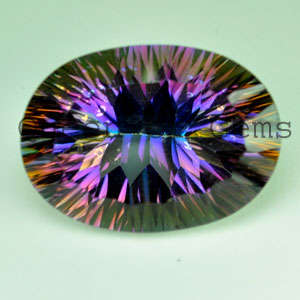 WOW STUNNING!!! 22.20ct Natural Rich - Concave Rainbow Mystic Topaz - BRAZIL