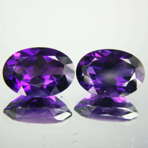 BRILLIANT PAIR!! 1.31cts Natural Amethyst - Radiant Concord Grape Purple - URUGUAY