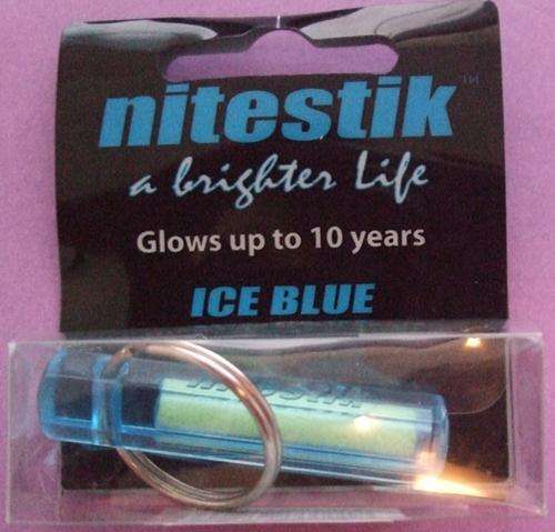 Nitestik Ice Blue keychain night light - Glows up to 10 Years