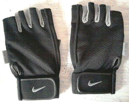 Genuine Pair of Nike Black and Grey Leather Dri-Fit Fingerless Gloves   Information:  Color: Black and Grey Size: Men's Large Tough and Durable Leather Palms Ventilated on Top for Comfort and Mobility Fingerless to Ensure Maximum Movement Capability Ideal for Weight Lifting, Cycling, Quad Biking, Paintball, etc. Very Stylish in Appearance amazing bargain low price affordable red hot summer fitness deal