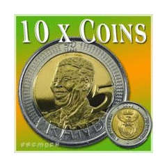 10 x Mandela 90th Birthday R5 coins - Uncirculated