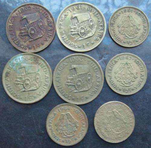 republic south africa coin notes money currency collect collector edition collection 1961 1962 1963 1964 one cent half cent 1 c 1c 1/2 c set lot bulk closing soon must have bid buy now bargain low price cheap gift present dad uncle father grandfather boyfriend guy unique old antique auction special weekend wednesday friday crazy wacky bronze metal eendrag maak mag unity is strenght 
