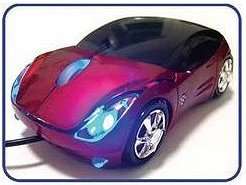 High-Speed 800 DPI Red USB Car Mouse with LED Lights