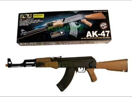 AK47 BB Assault Rifle with Hop Up System + Laser Sight + Torch