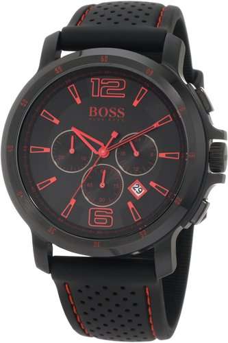 HUGO BOSS BLACK COLLECTION CHRONOGRAPH BLACK AND RED DIAL MENS WATCH CHEAP!!!!!!!!!!!