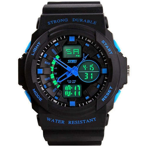 SKMEI-0955 MENS SPORTS WATCH AND ANALOG DIGITAL DUAL TIME BLUE AND BLACK CHEAP!!!!!