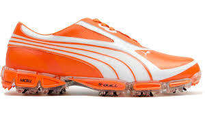 ORANGE PUMA GOLF SHOES   SIZE 9 UK