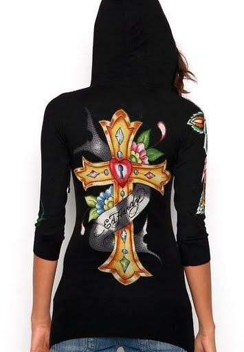 STUNNING ED HARDY HOODY TOP ***AUTHENTIC***