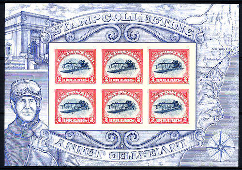 Inverted Jenny replica [USA] - Miniature Sheet - NHM - beautiful sheet - must have ...