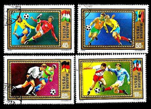 Football (Soccer) stamps from Hungary - set of 4 stamps