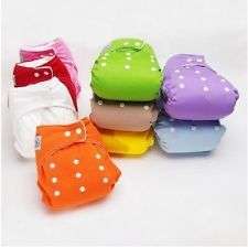 Diaper + Inserts Adjustable Reusable Lot Baby Washable Cloth Diaper Nappies Set 10