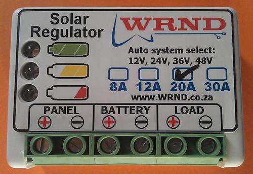 WRND Solar Regulator / Charge Controller for 12V, 24V, 36V & 48V, up to 20A
