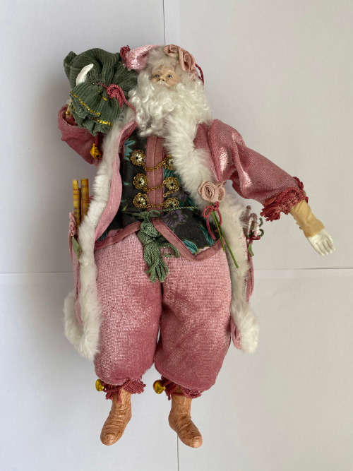 Imported Pink Santa Christmas Ornament 23cm x 15cm