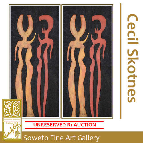 Cecil Skotnes -  Hand painted Wood Carving - HIGHLY RECOMMENDED !!