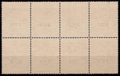 SWA 1941-42 SA War Effort (Large format) ovprtd 4d blk of 8 VF UM