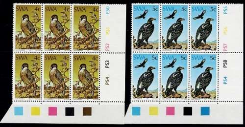 SWA 1975 Protected Birds of Prey set in Cyl Blks VF UM