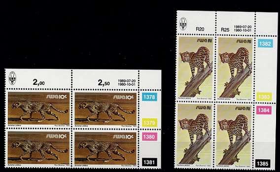 SWA 1989 Animals Defin 1-3c, 8-10c + R1 scarcer Cyl Blks VF UM
