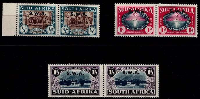 SWA 1939 250th Ann of French Huguenots ovprtd set, VF UM
