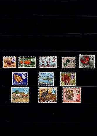 Rhodesia 1966-70 QEII 1st 3 Defin sets complete VF UM