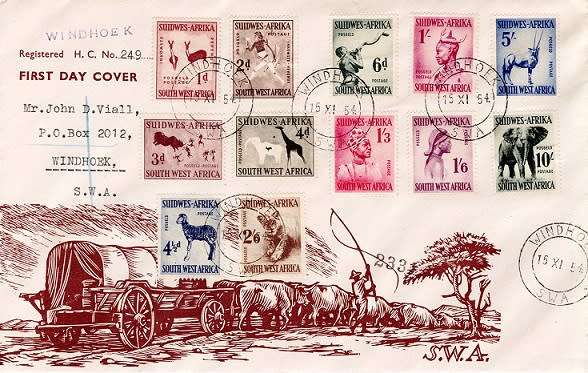 SWA 1954 Definitive set on Illustrated, Registered FDC, VF condition