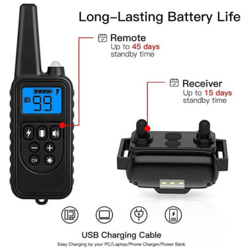 Dog Bark Training Collar with Rechargeable Remote