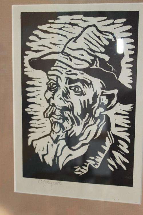Gregoire Boonzaier Ou Boom Linocut