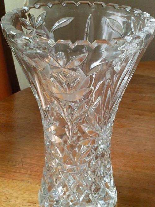 Solid vintage crystal vase