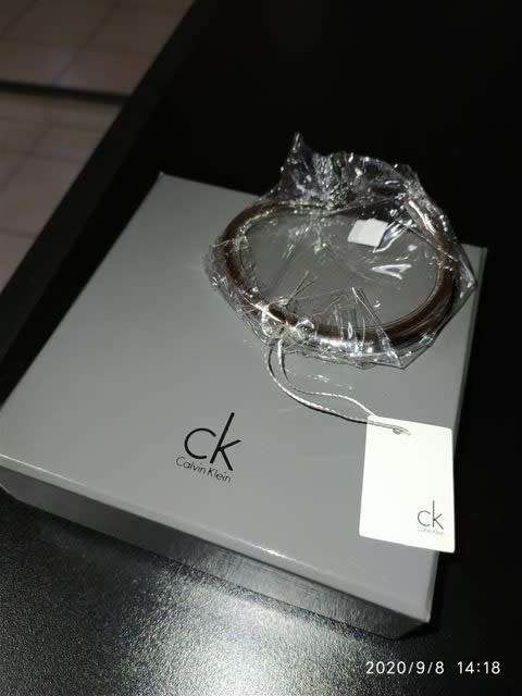 CALVIN KLEIN cK LADIES STAINLESS STEEL WAVY CUFF BRACELET