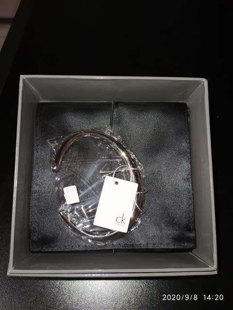 CALVIN KLEIN cK LADIES STAINLESS STEEL WAVY CUFF BRACELET