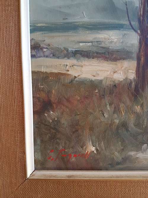 Chris Tugwell Stunning gumtrees oil on board 60 x45 cm