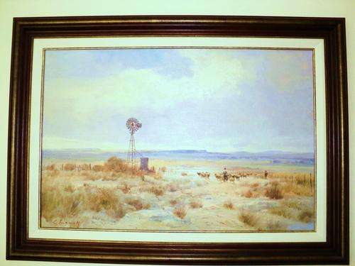 CHRIS TUGWELL OIL ON BOARD 74CM X 50 CM KAROO LANDSCAPE LOW START