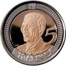 UNC! 5 X PERFECT NELSON MANDELA 90th BIRTHDAY COINS - 2008 - UNCIRCULATED - OUT OF SEALED BAG!