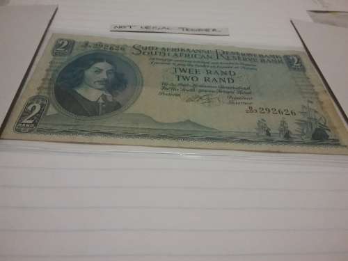 RISSIK TWEE / TWO RAND NOTE - UNBELIEVABLE CONDITION! Serial no.B203-292626. Beauty!