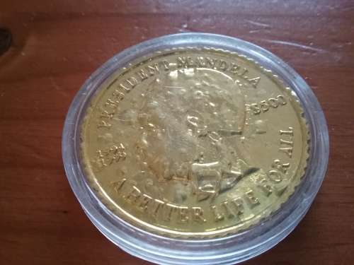 COMMEMORATIVE NELSON MANDELA $500 SIERRA LEONE GOLD CLAD. ENCAPSULATED. A BETTER LIFE FOR ALL