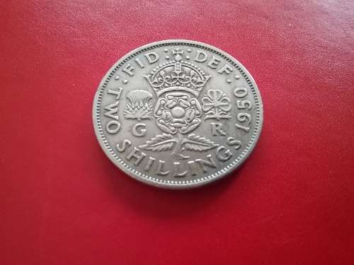 R1 START!   *** TWO SHILLINGS COIN ** 1950 *** GOOD CONDITION.