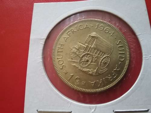 1964 JAN VAN RIEBEECK "EENDRAG MAAK MAG" ONE CENT WITH OSSEWA.