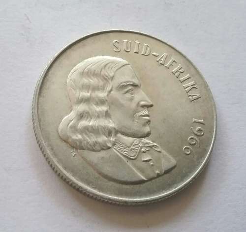 1966 SILVER ONE RAND - VAN RIEBEECK - see IMAGES. AFRIKAANS ONLY