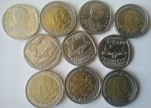 MANDELA COLLECTION - CIRCULATED BUT IN EXCELLENT CONDITION. BID PER COIN TO TAKE ALL 10 COINS!