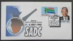 VERY RARE NELSON MANDELA FDC *** SADC *** dated 5-6 JULY 1995. NOT OFTEN SEEN ON BOB.